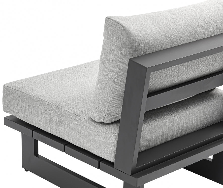 Maldives Grey Waterproof Fabric Outdoor Modular Accent Chair from Meridian - Luna Furniture