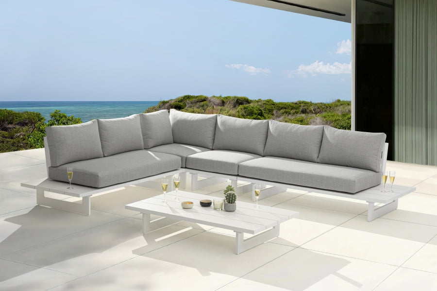 Maldives Grey Waterproof Fabric Outdoor Modular Sectional from Meridian - Luna Furniture