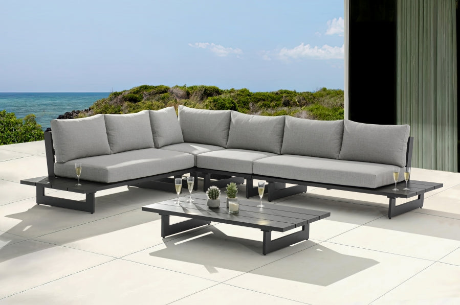 Maldives Grey Waterproof Fabric Outdoor Modular Sectional from Meridian - Luna Furniture