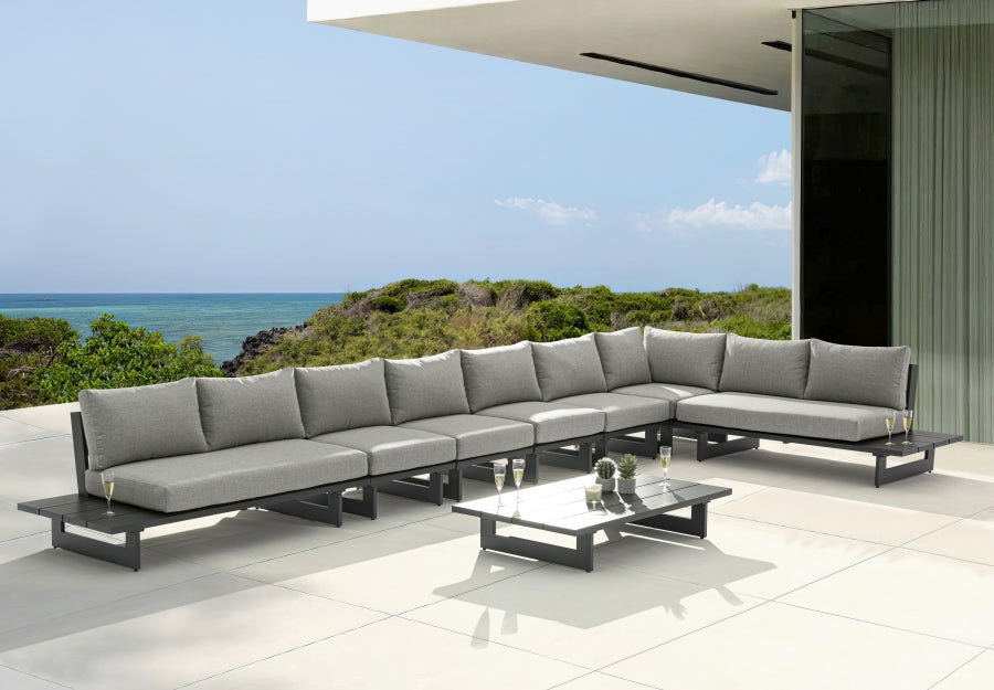 Maldives Grey Waterproof Fabric Outdoor Modular Sectional from Meridian - Luna Furniture