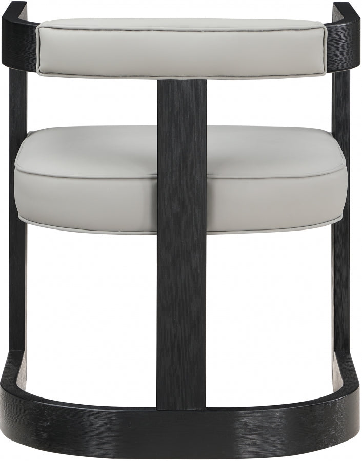 Manchester Grey Faux Leather Dining Chair from Meridian - Luna Furniture