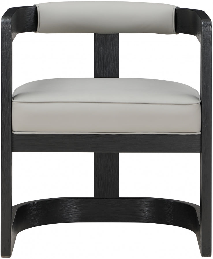 Manchester Grey Faux Leather Dining Chair from Meridian - Luna Furniture