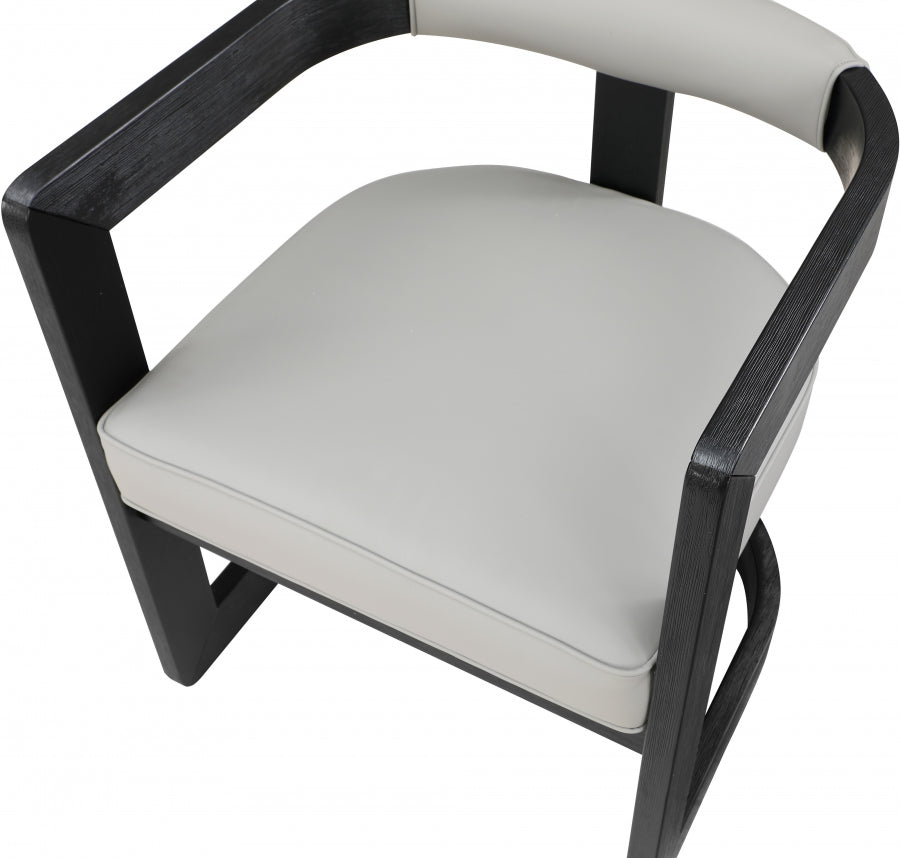 Manchester Grey Faux Leather Dining Chair from Meridian - Luna Furniture