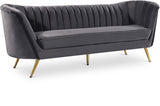 Margo Grey Velvet Sofa from Meridian - Luna Furniture