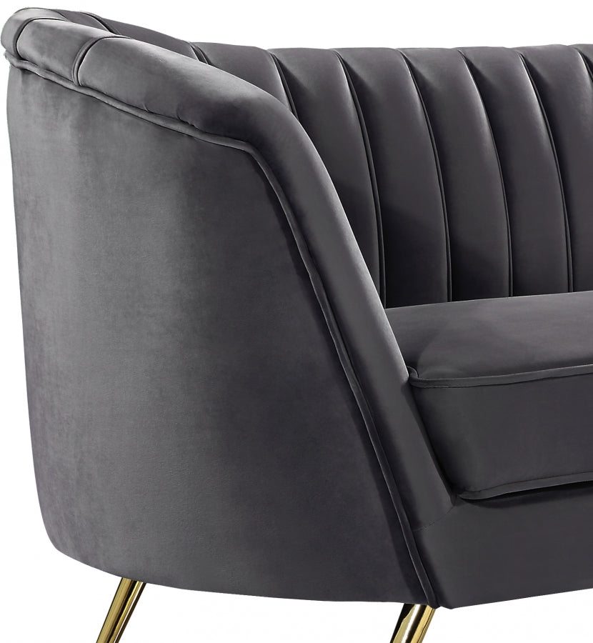 Margo Grey Velvet Sofa from Meridian - Luna Furniture