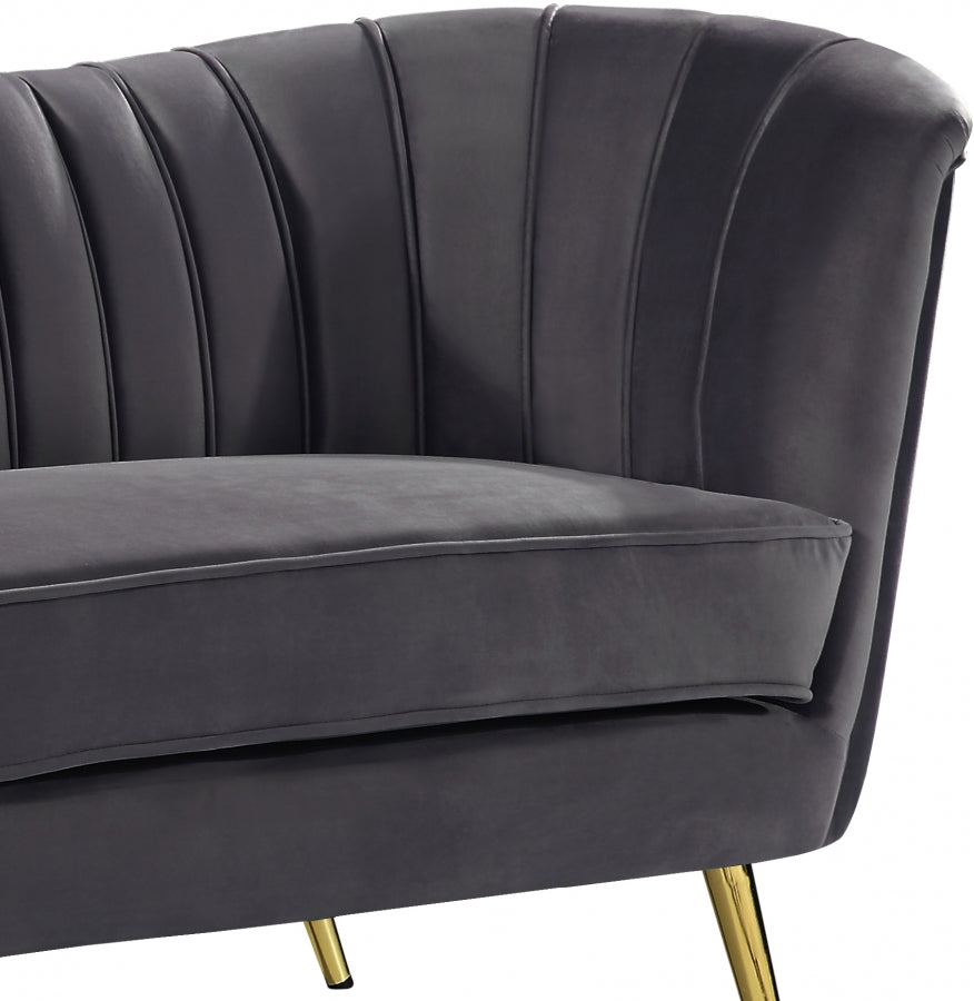 Margo Grey Velvet Sofa from Meridian - Luna Furniture