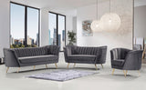 Margo Grey Velvet Sofa from Meridian - Luna Furniture