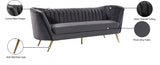 Margo Grey Velvet Sofa from Meridian - Luna Furniture