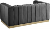 Marlon Grey Velvet Loveseat from Meridian - Luna Furniture