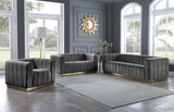 Marlon Grey Velvet Loveseat from Meridian - Luna Furniture