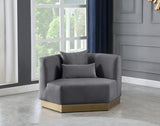 Marquis Grey Velvet Chair from Meridian - Luna Furniture