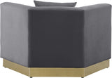 Marquis Grey Velvet Chair from Meridian - Luna Furniture