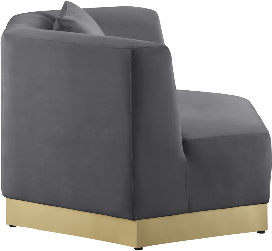 Marquis Grey Velvet Chair from Meridian - Luna Furniture