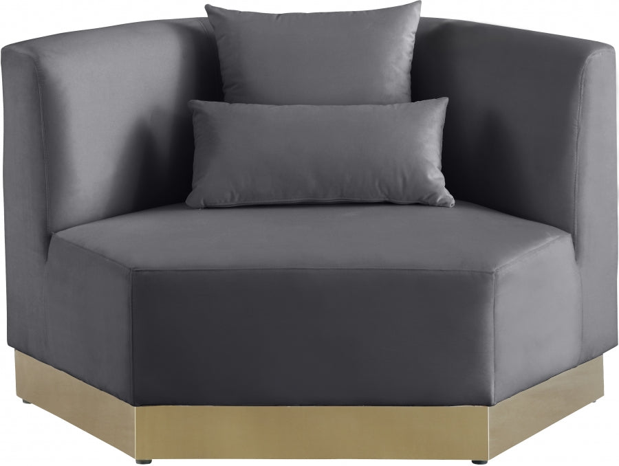 Marquis Grey Velvet Chair from Meridian - Luna Furniture