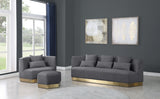 Marquis Grey Velvet Chair from Meridian - Luna Furniture