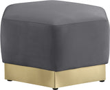 Marquis Grey Velvet Ottoman from Meridian - Luna Furniture