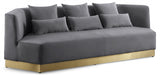 Marquis Grey Velvet Sofa from Meridian - Luna Furniture