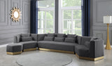 Marquis Grey Velvet Sofa from Meridian - Luna Furniture