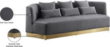 Marquis Grey Velvet Sofa from Meridian - Luna Furniture