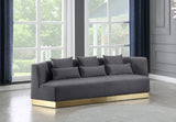 Marquis Grey Velvet Sofa from Meridian - Luna Furniture