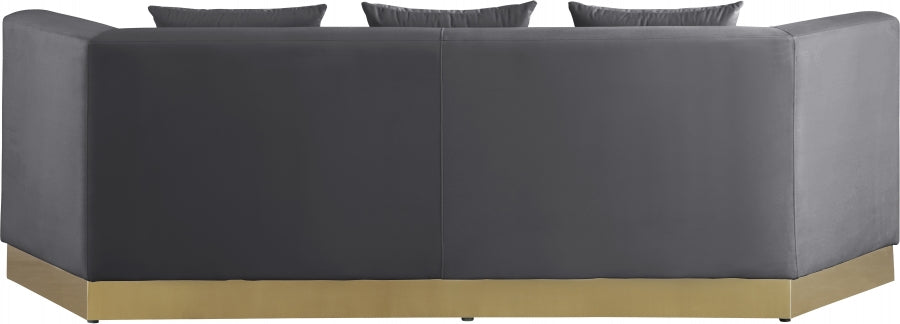 Marquis Grey Velvet Sofa from Meridian - Luna Furniture