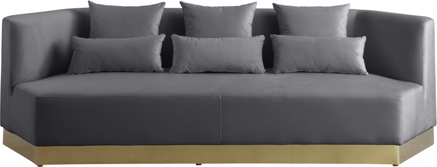 Marquis Grey Velvet Sofa from Meridian - Luna Furniture