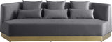 Marquis Grey Velvet Sofa from Meridian - Luna Furniture