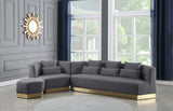 Marquis Grey Velvet Sofa from Meridian - Luna Furniture