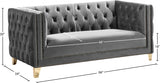 Michelle Grey Velvet Loveseat from Meridian - Luna Furniture