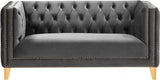 Michelle Grey Velvet Loveseat from Meridian - Luna Furniture