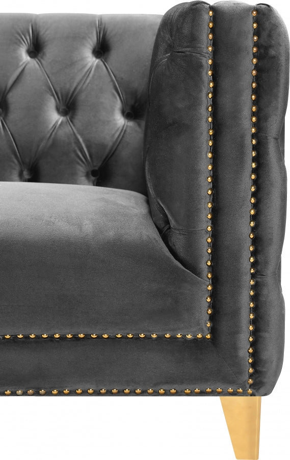 Michelle Grey Velvet Loveseat from Meridian - Luna Furniture