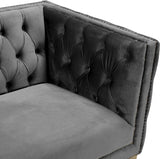 Michelle Grey Velvet Loveseat from Meridian - Luna Furniture