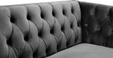 Michelle Grey Velvet Loveseat from Meridian - Luna Furniture