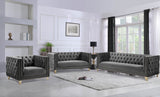 Michelle Grey Velvet Loveseat from Meridian - Luna Furniture