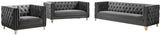 Michelle Grey Velvet Loveseat from Meridian - Luna Furniture