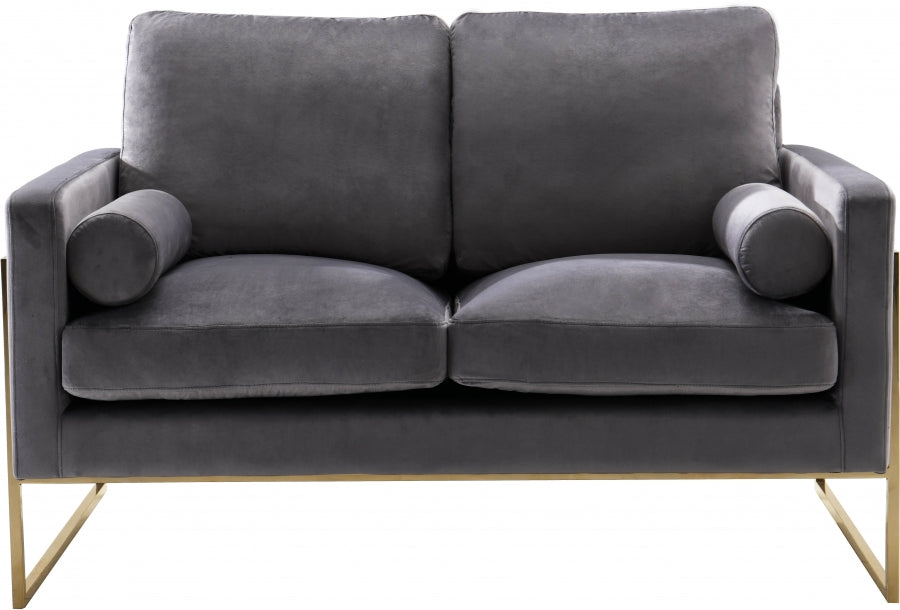 Mila Grey Velvet Loveseat from Meridian - Luna Furniture