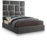 Milan Grey Faux Leather King Bed from Meridian - Luna Furniture