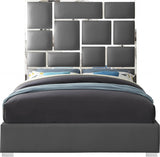 Milan Grey Faux Leather King Bed from Meridian - Luna Furniture