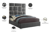 Milan Grey Faux Leather King Bed from Meridian - Luna Furniture