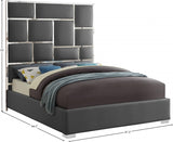 Milan Grey Faux Leather King Bed from Meridian - Luna Furniture