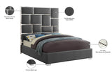 Milan Grey Faux Leather Queen Bed from Meridian - Luna Furniture