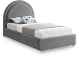 Milo Grey Boucle Fabric Twin Bed from Meridian - Luna Furniture