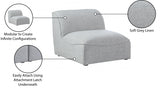 Miramar Grey Modular Armless Chair from Meridian - Luna Furniture