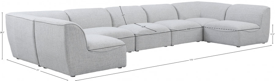 Miramar Grey Modular Sectional from Meridian - Luna Furniture