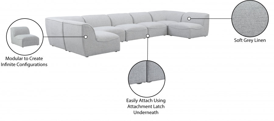 Miramar Grey Modular Sectional from Meridian - Luna Furniture