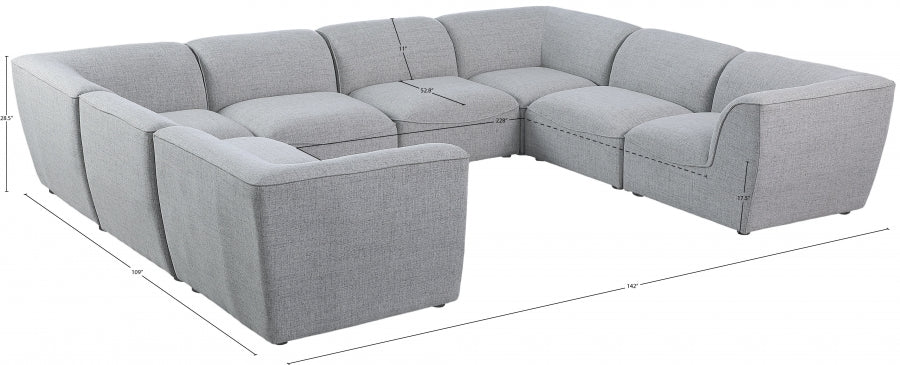 Miramar Grey Modular Sectional from Meridian - Luna Furniture