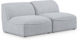 Miramar Grey Modular Loveseat from Meridian - Luna Furniture