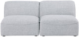 Miramar Grey Modular Loveseat from Meridian - Luna Furniture