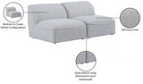 Miramar Grey Modular Loveseat from Meridian - Luna Furniture