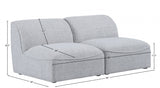 Miramar Grey Modular Loveseat from Meridian - Luna Furniture